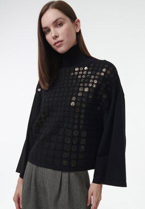 PAILLETTE KNIT - Trui - black