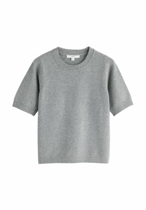 Next, TALL FIT - SUPERSOFT SHORT SLEEVE KNITTED T-SHIRT - Basic T-shirt - grey marl