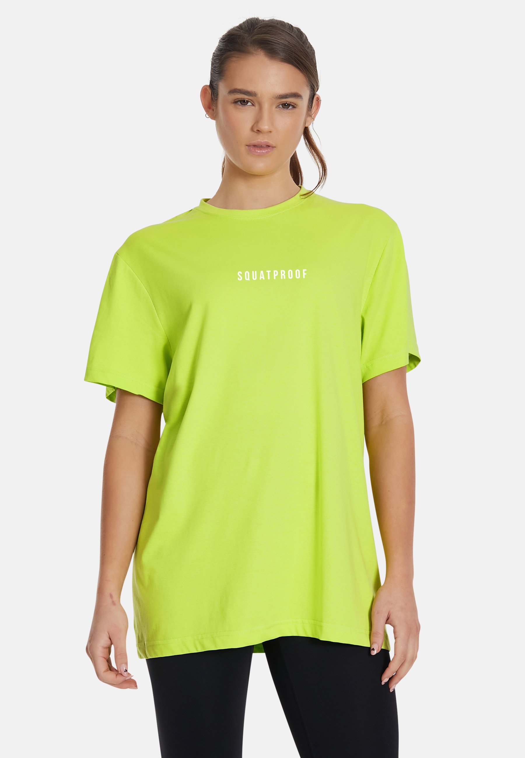 SQUATPROOF LOGO MID PUMP COVER Print T-shirt lime green/green