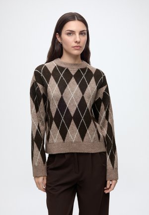 JDY, JDYBIANKA - Pullover - chocolate torte argyle