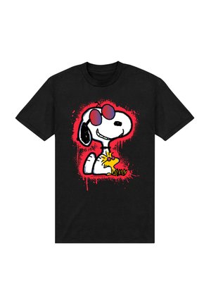 Henry Tiger, SNOOPY GRAFITI JOE COOL SNOOPY WOODSTOCK GRAFFITI GRAPHIC - T-shirts print - black