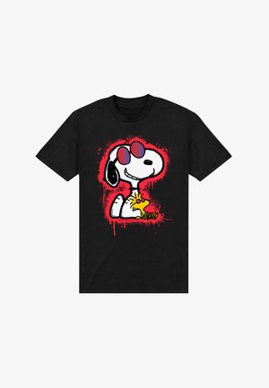 Henry Tiger, SNOOPY GRAFITI JOE COOL SNOOPY WOODSTOCK GRAFFITI GRAPHIC - T-shirts print - black