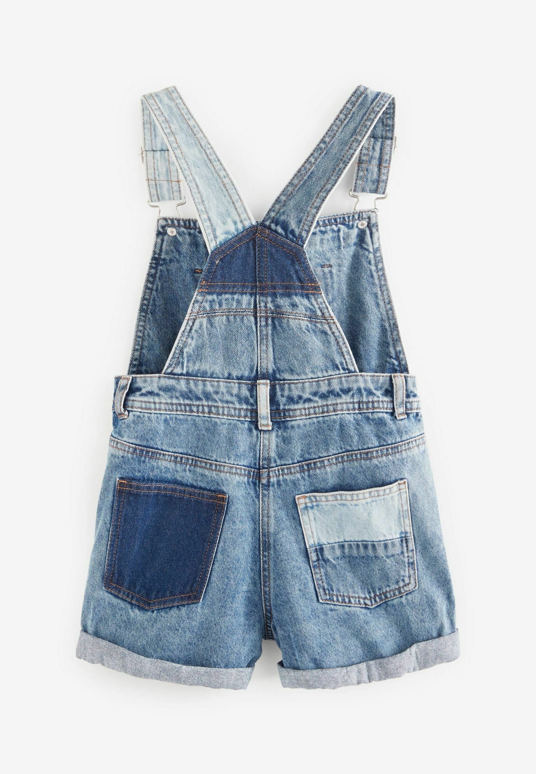 PATCHED SHORT - Dungarees - blue denim 