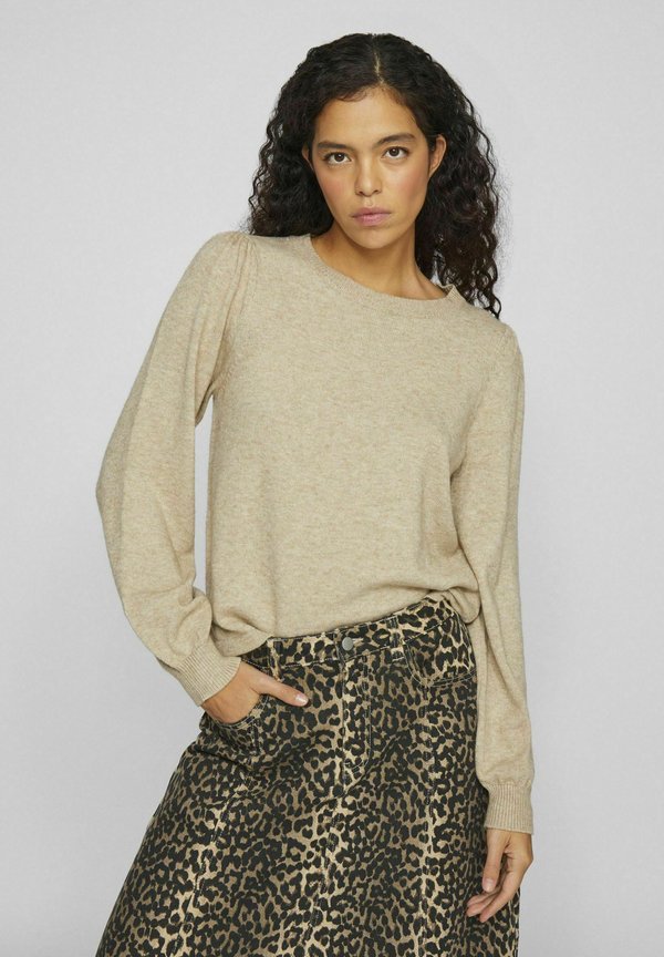 RUNDHALS - Strickpullover - natural melange