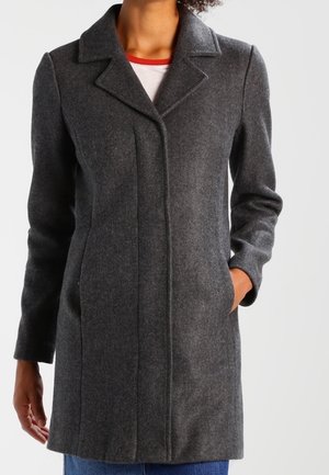 Klassischer Mantel - mottled dark grey