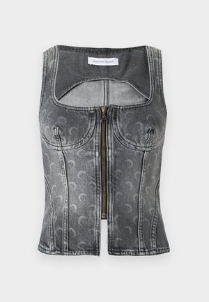 MARINE SERRE MOON LASER WASH BUSTIER - Vesta - dark grey