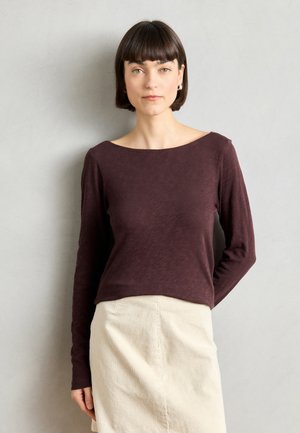 LONG SLEEVE BOAT NECK - Tops ar garām piedurknēm - black cherry
