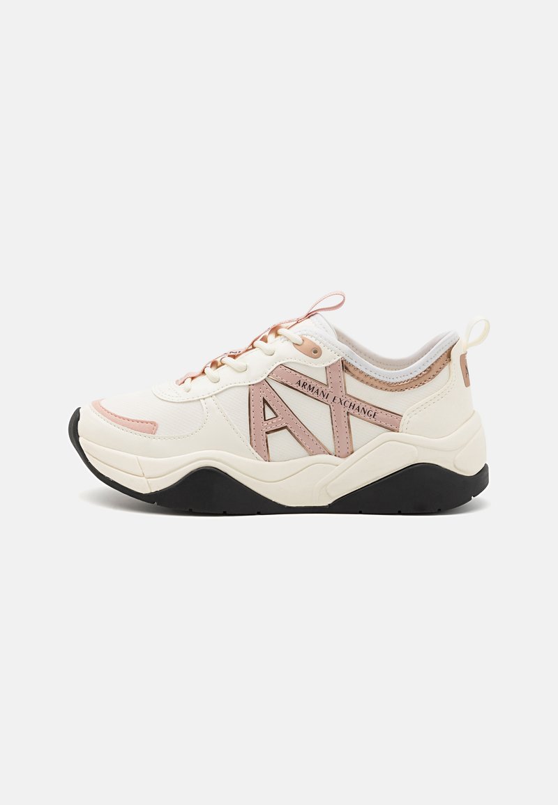 Armani Exchange LACE UP - Sneakers basse - off-white/rose
