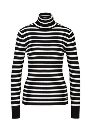 ROLLKRAGENPULLOVER CARLA STRIPES - Strickpullover - black