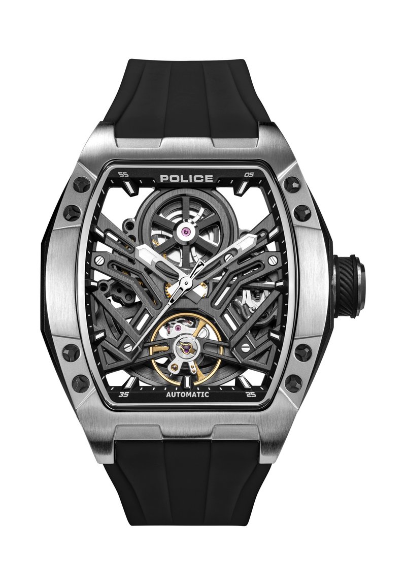 Police TAMPA Rannekello Black silver coloured musta Zalando fi Police TAMPA Rannekello Black silver coloured musta Zalando fi