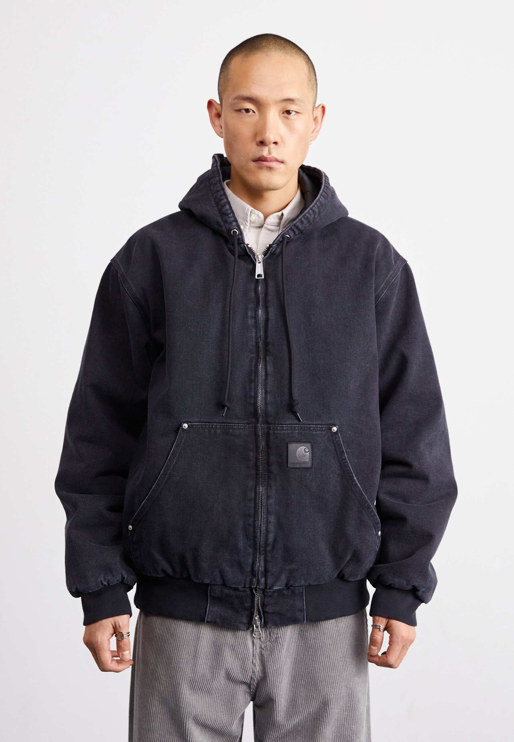 Carhartt WIP ACTIVE RIVET JACKET MAITLAND - Denim jacket - black 