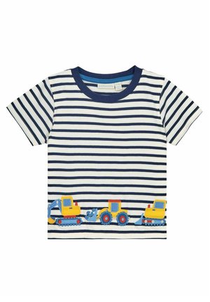 DIGGER APPLIQUE REGULAR FIT - Tričko s potlačou - ecru navy stripe digger