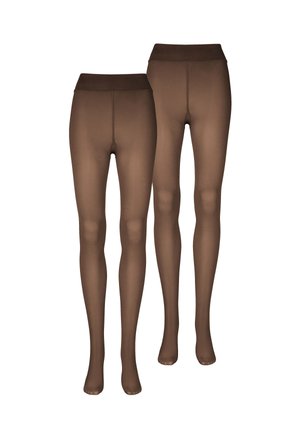 WARM & TRANSPARENT STRAPAZIERFÄHIG 2-PACK - Panty - braun