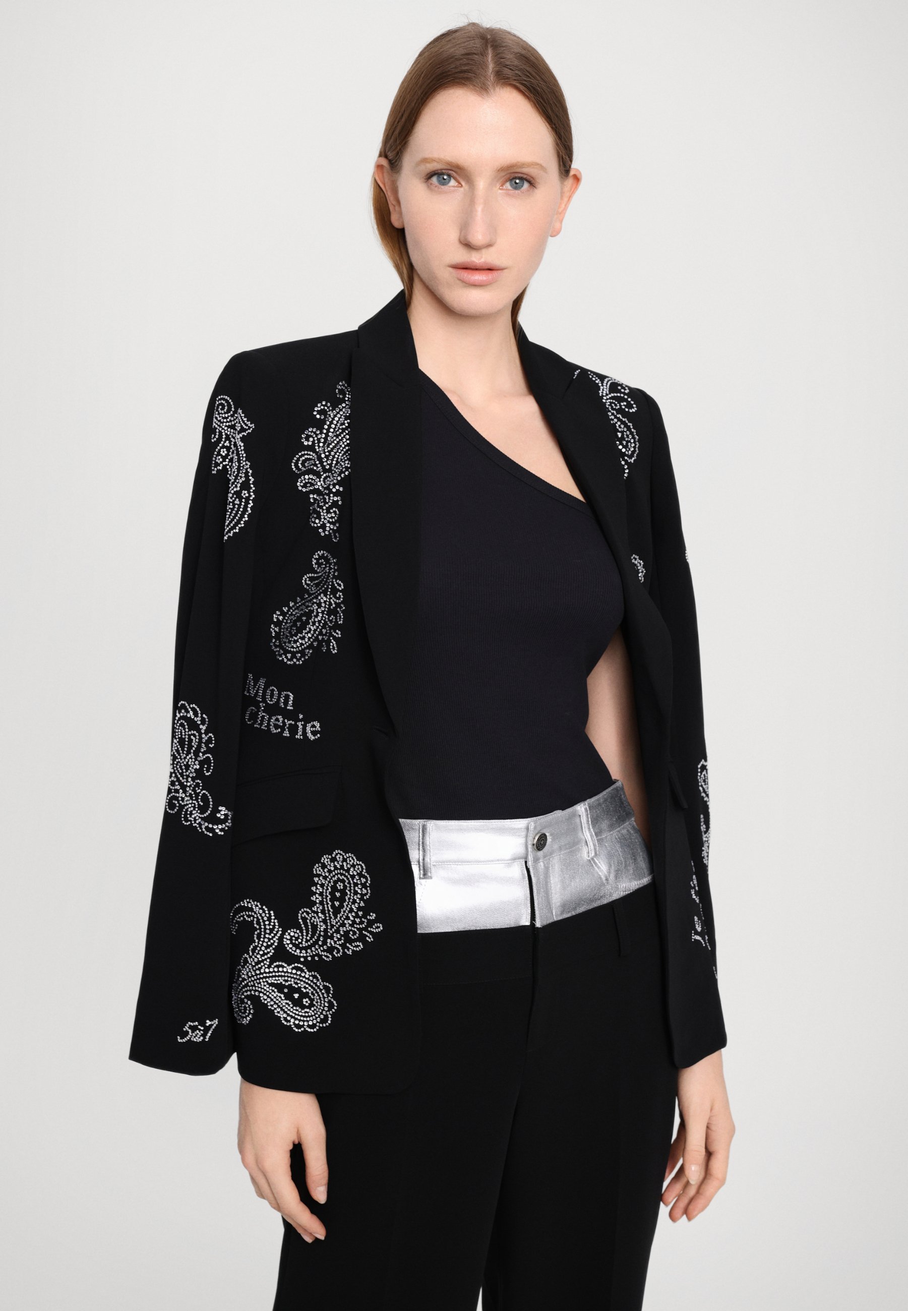 Tory Burch KENDRA CHAIN CARDIGAN - Blazer - black - Zalando