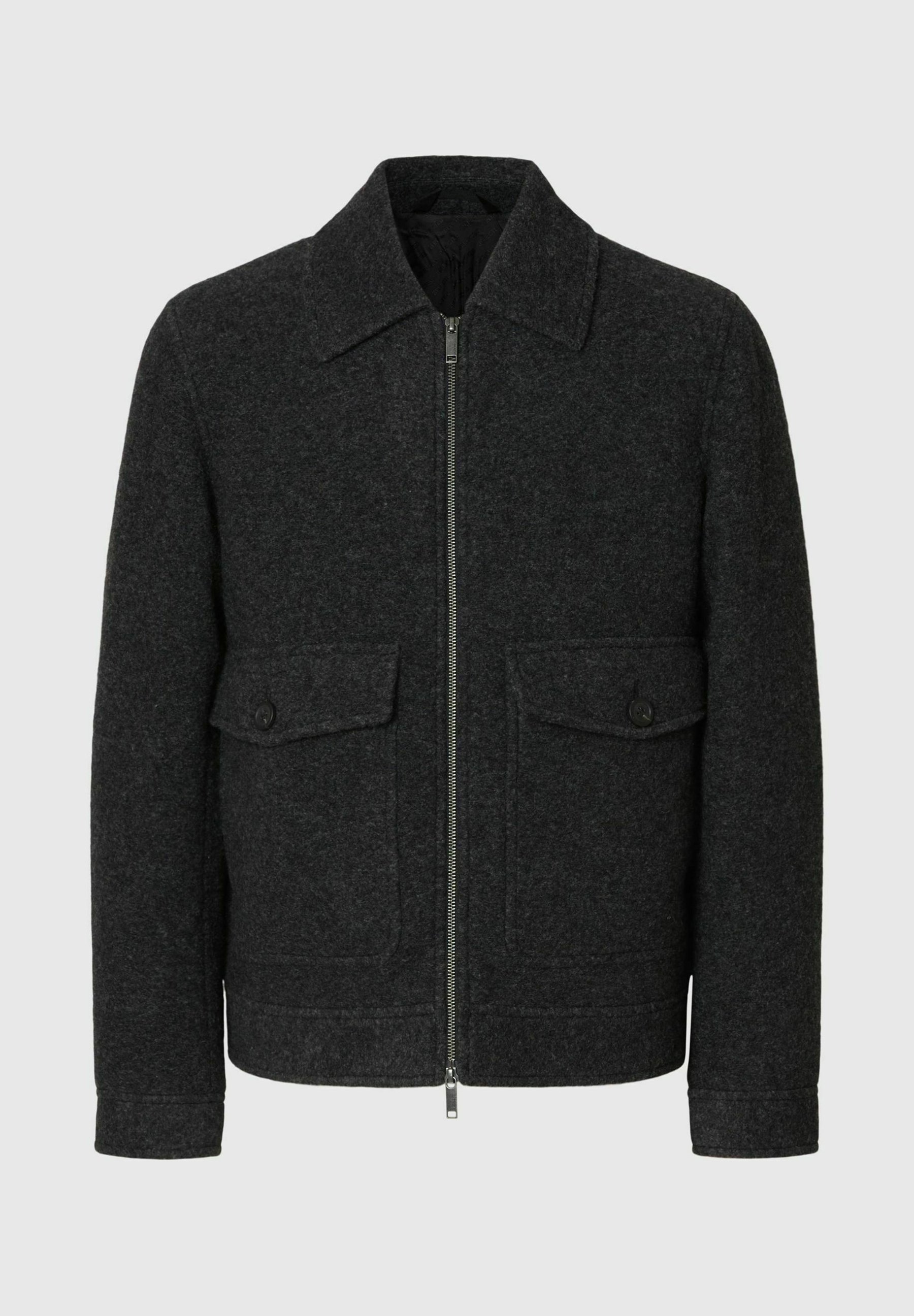 ジャケット・アウター Slight bogue wool jacket Selected Wool blend - Light jacket - grey melange/grey - Zalando.co.uk