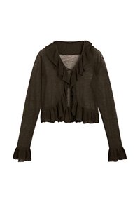RUFFLED SEMI-SHEER - Vest - brown