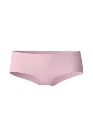 Boyshorts in cotone rosa chiaro con una texture liscia, design a vita bassa e vita ampia. Costruzione semplice e senza cuciture, senza motivi o dettagli.