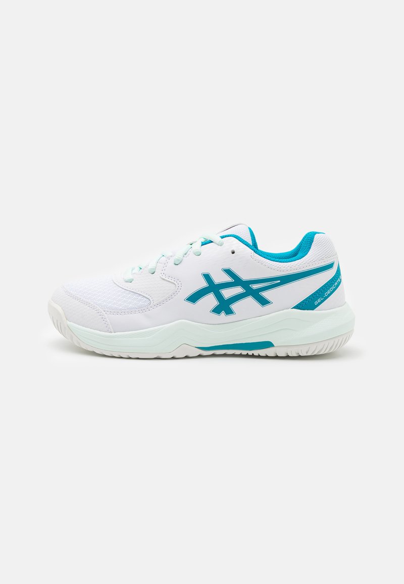 ASICS GEL DEDICATE 8 UNISEX - Tenisice za sve terene - white/teal blue
