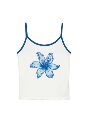 PULL&BEAR, FLORAL RIBBED - VEST TOP - Top - white
