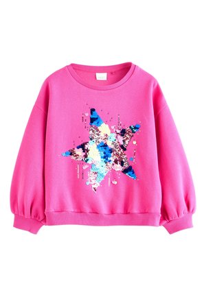 Sweater - bright pink sequin star