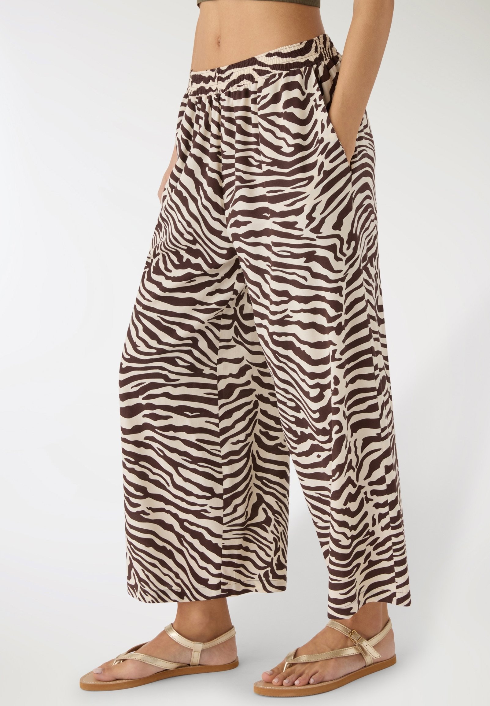 AMPIO STAMPA ZEBRATA - Pantaloni - var marrone donna