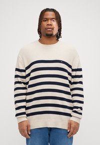 Tommy Hilfiger STRUCTURE CREW - Džemperis - oatmilk heather/desert sky