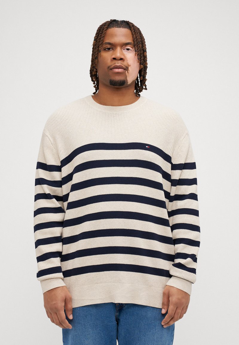 Tommy Hilfiger STRUCTURE CREW - Džemperis - oatmilk heather/desert sky