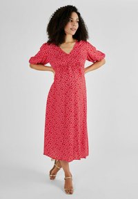 JoJo Maman Bébé MATERNITY MIDI TEA - REGULAR FIT - Dienas kleita - red
