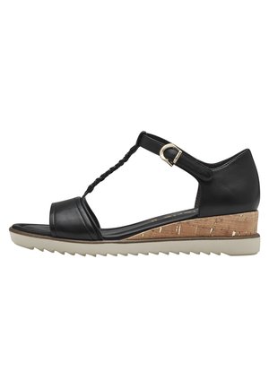 Sandalen met sleehak - black