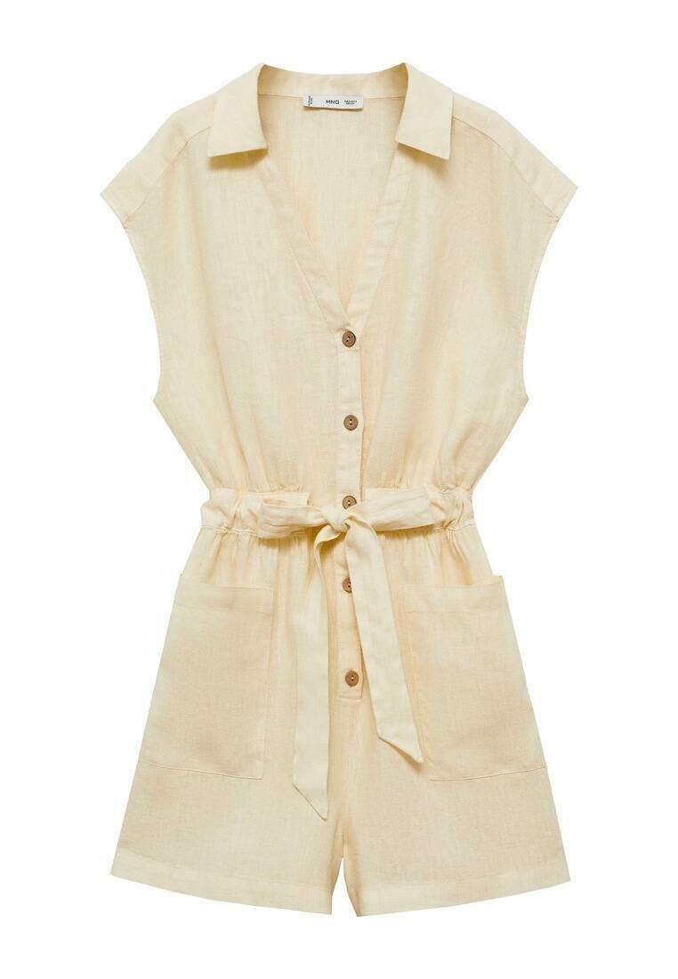 Mango Jumpsuit lichtgeel