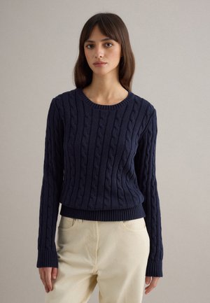 REGULAR FIT SWEATER WITH CABLE  - Maglione - navy blue