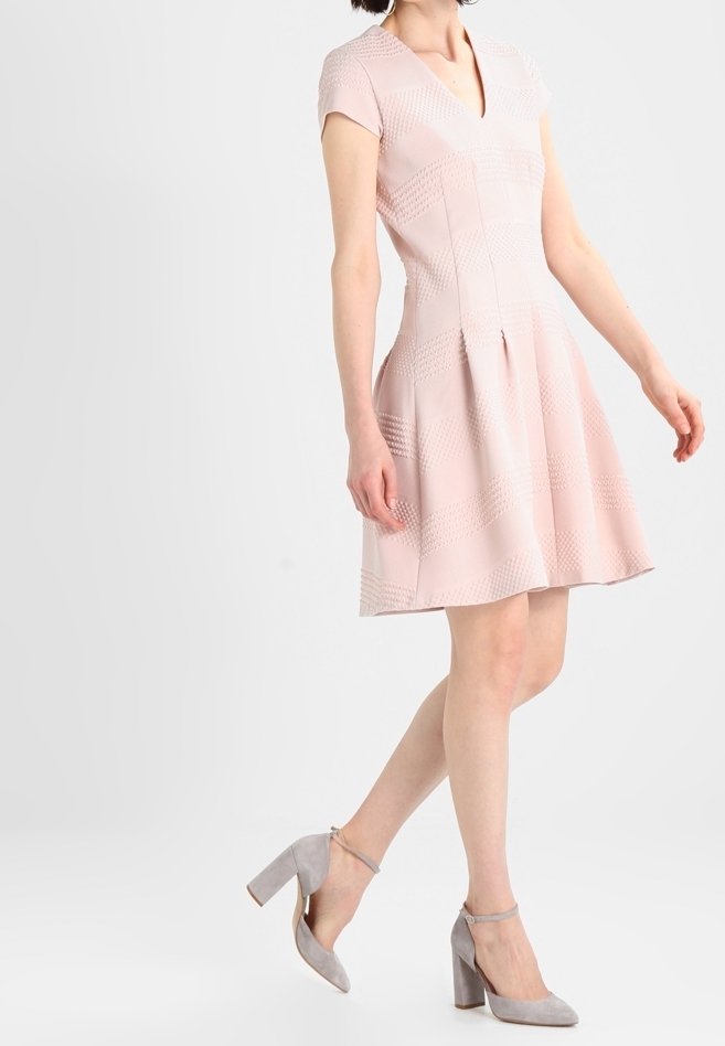 strapless open back dress Simple V Neck Light Pink Bridesmaid Dresses Long Chiffon Maxi Dress ARD1838 main image 0