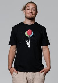 watapparel LITTLE BALLOON ASTRONAUT - T-shirt imprimé - black