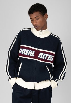 PROHIBITED, LETTERMAN KNIT JACKET - Ζακέτα - navy