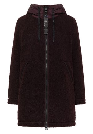 Cecil, STRUKTURMIX TEDDY-MANTEL MIT KAPUZE - Manteau d'hiver - berry red