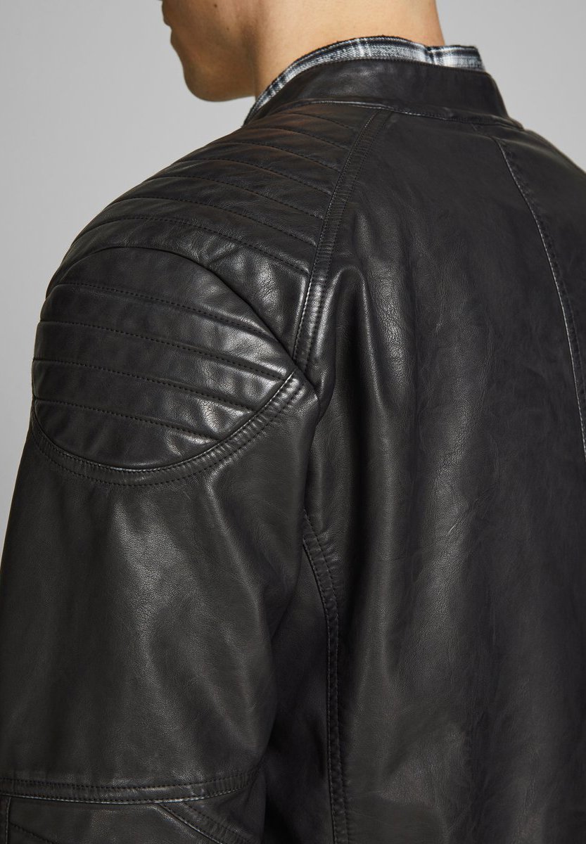 Jack \u0026 Jones Leather jacket - black 