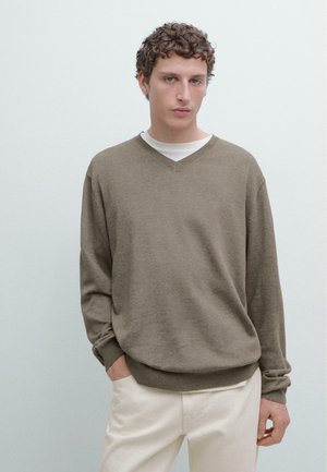BLEND V-NECK  - Jumper - khaki