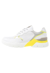Marco Tozzi LACE UP - Sneaker low - white/neon yellow