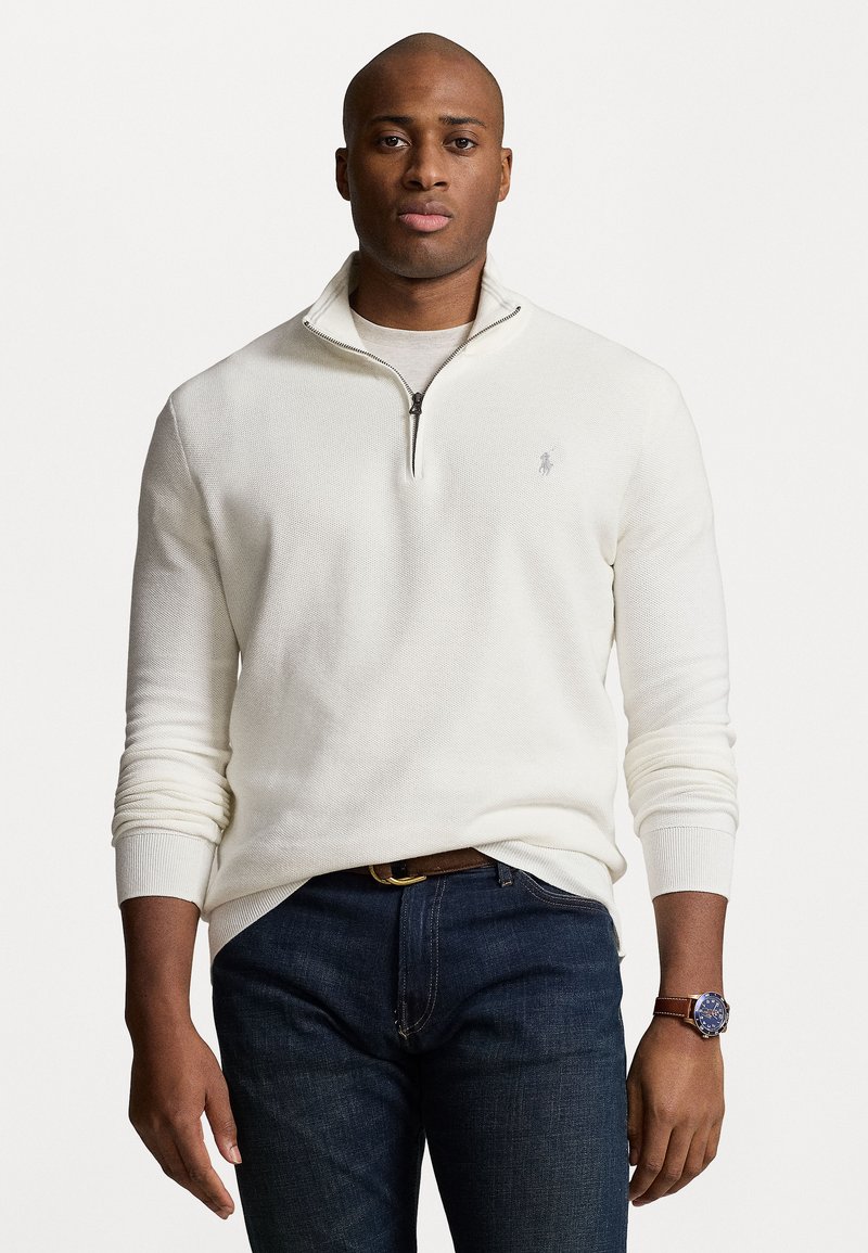 Polo Ralph Lauren Big & Tall QUARTER-ZIP JUMPER - Trui - deckwash white