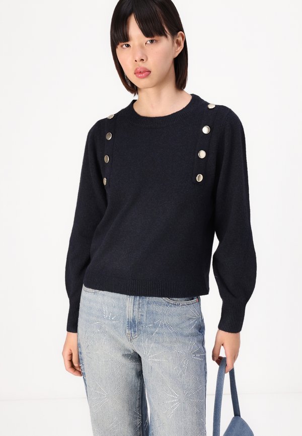 ONLJEANETT LIFE BUTTON O NECK - Jumper - night sky4