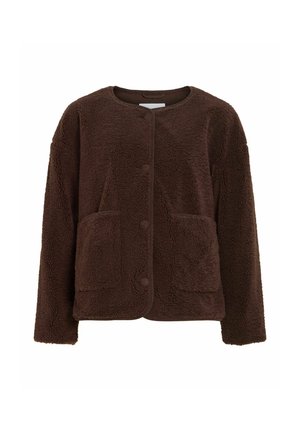 VILA, TEDDY JACKET VILILLI BUTTONED - Veste polaire - coffee bean