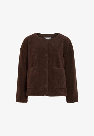 VILA, TEDDY JACKET VILILLI BUTTONED - Fleecejacke - coffee bean