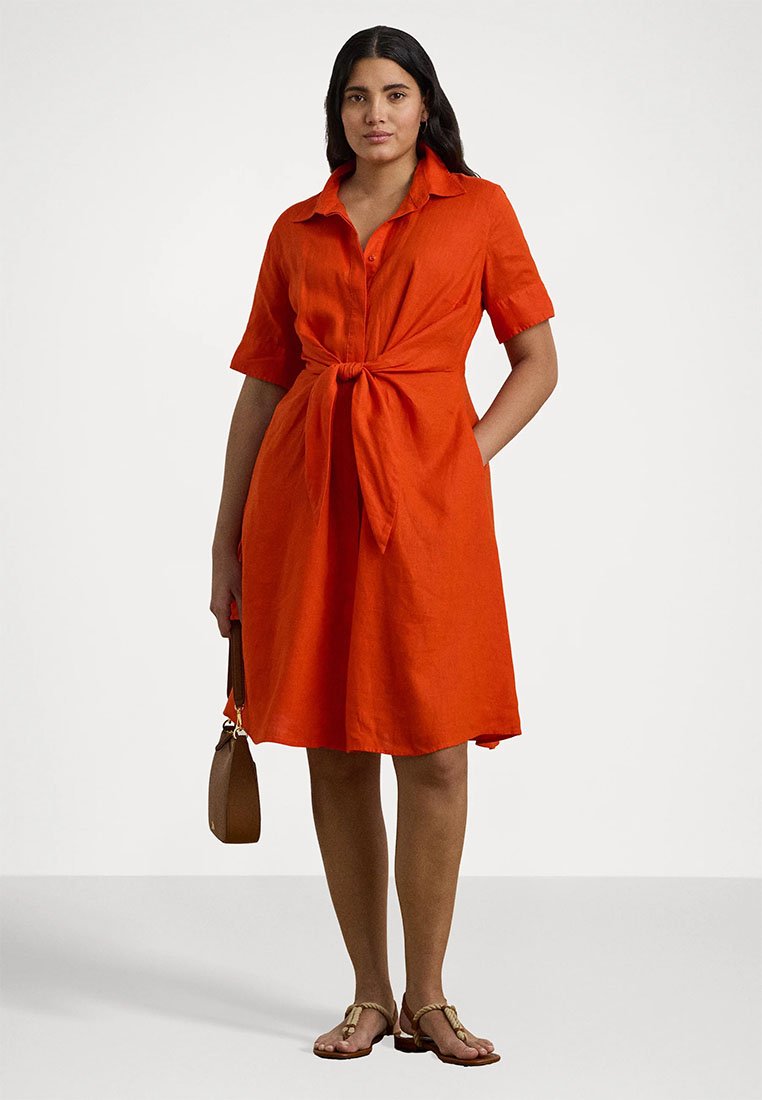 Lauren Ralph Lauren Woman TIE FRONT LINEN SHIRTDRESS - Shirt