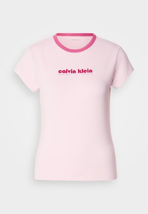 Calvin Klein Jeans RETRO LOGO GRAPHIC TEE - T-Shirt print - sweet pink