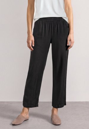 Street One, HIGH-WAIST WIDE-LEG PANTS IN A LOOSE FIT - Bukser - black