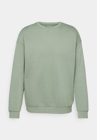 Ljusgrön sweatshirt med rund hals, sänkta axlar och ribbade ärmar. Tillverkad av ett mjukt, strukturerat tyg med en avslappnad passform.