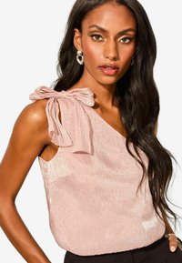 Lipsy ONE SHOULDER BOW REGULAR FIT - Pluus - pink