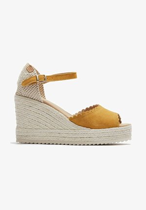 Castell Menorca MENORQUINA RETRO - Sandalias de cuña - amarillo