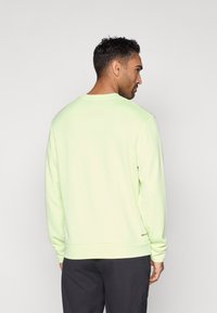 Ανοιχτό πράσινο φούτερ με μακριά μανίκια και σχέδιο με στρογγυλή λαιμόκοψη. Κατασκευασμένο από μαλακό ύφασμα, διαθέτει διακριτικό λογότυπο στο τελείωμα.