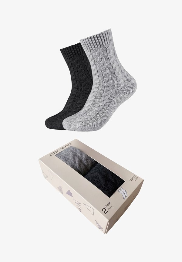 WOMEN COSY CABLE STITCH SOCKS IN BOX 2 PACK - Socks